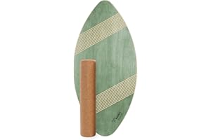 KOLIBRI BOARDS Balance Board Grip – Balance Board avec grip unique pour un maintien parfait | avec rouleau 100 % liège | Planche d'équilibre en bois | pas de plastique | Parfait pour les débutants et les confirmés