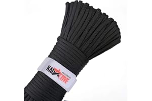 KADACTIVE Paracord Rope 550 Multifunction - 30meter - 7 Strand Nylon Cord - for Outdoor, Indoor Use - Crafting, Keychains, Camping, Survival Rope - Black