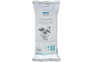 Glorex 6 1780 712 - Argilla da Modellare, 1 kg in Bianco, Argilla da Modellare pronta per l'uso, indurente all'Aria, Naturale, Morbida ed Elastica, verniciabile Dopo l'essiccazione