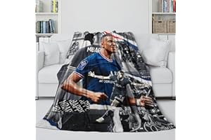 ZIMONJO Mbappe Warme Kuschelige Decke - Fußball Decke Geburtstag Geschenk Für Ehemann Freund Freundin Nachbar - Flauschige Decken Für Kinder Erwachsene 60x80inch(150x200cm)