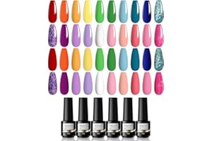 ROSALIND Esmaltes Semipermanentes Para Uñas, 20 Colores Esmalte Semipermanente Azul Nude Morado Rojo Rosa Gel de Uñas Pintauñas Semipermanente, UV Set Manicura Semipermanente Gel Nail Polish