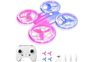 Charmofun Mini Drone Giocattolo per Bambini, Drone Telecomandato con 4 Effetti Luci Led, Droni per Principianti con Capriole a 360°, 3 Batterie, Regali per Bambini e Bambine 6 7 8 9 10+ Anni
