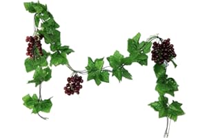 LONGHAO Künstliche Trauben,Künstliche Kunststoff Traube,Künstliche Weintrauben Reben,Künstliche Weinreben Mit Trauben,3 Sätze Traubenspieße, Traubenspieße Aus Kunststoff,Zur Dekoration
