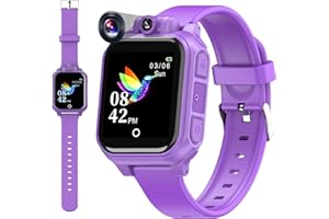 Diswoe Reloj Inteligente Niña Niño, Reloj Niños con Cámara Giratoria de 90 Grados, Pantalla Táctil, Música, Juegos, Podómetro, Despertador Yotras Funciones, Regalos para Niños Y Niñas de 3 a 12 Años