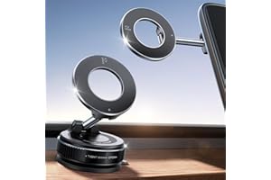 JOYROOM Supporto Auto Magsafe Ventosa – Supporto Magnetico Cellulare Auto 2025 [24 Magneti Xn55 + Gel Ultra Resistente], Braccio Metallico Regolabile 360°,Portatelefono da Automobile Per Iphone 17-12