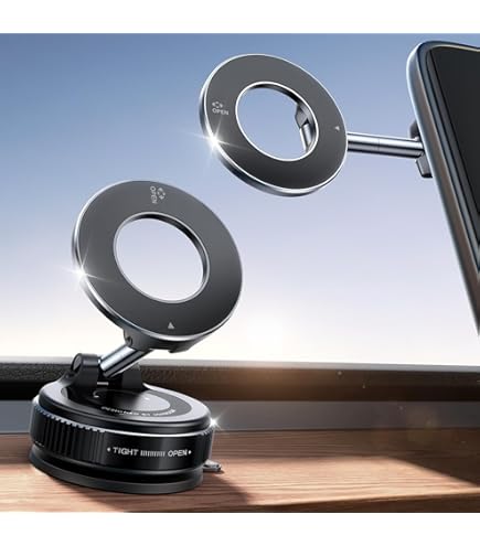 Vacuüm telefoonhouder met zuignap voor MagSafe autohouder, N52 Magnet - Geschikt voor iPhone 16 15 14 13 12 Pro Max en andere smartphones