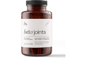BETTERSUPS Glucosamine and Chondroitin High Strength - 90 Capsules - with Hyaluronic Acid, MSM, Vitamin C & Turmeric - Joint Care, Supports Bones, Cartilage & Collagen, Reduces Tiredness - One Month Supply