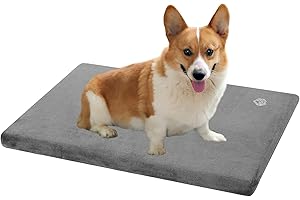 EMPSIGN Cama para Perros Mediano, Colchón Perro Lavable y Desenfundable, Cojín Perro Impermeable de Doble Cara (frío y Calor), Almohadilla de Perro de Espuma de Alta Densidad, Gris, M, 74x46x7.6cm