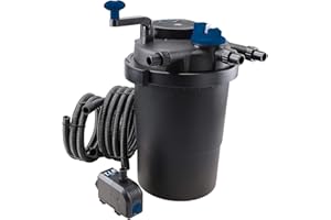 T.I.P. Filtre sous pression avec projecteur UV-C puissant et pompe intégrée, pour bassins jusqu'à 10 000 L, nettoyage facile, efficacité améliorée 2000 L/h