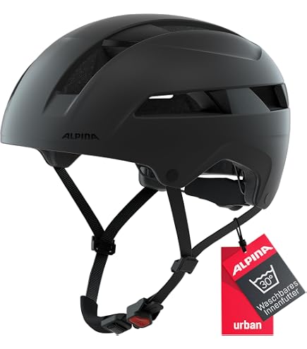 alpina soho visor v fahrradhelm -Erwachsene City-Fahrradhelm, Black matt, 51-56 cm | mit Visier - optimale Belüftung Color:Schwarz Glänzend Category:E Bikes MTB Cross Fully_Haibike TheStem ++  A Head  Bar bore: 31.8mm  6? Weber Technik Monoporter im