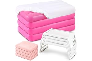 Windyun 16Pcs Kids Slumber Party Supplies -4 Kids Air Mattress with White Fitted Sheet, Breakfast in Bed Tray and Blanket,Foldable Table Toddler Inflatable Bed for Sleepover Slumber Party Teepee Tent
