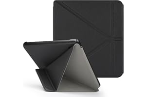 RSAquar Tenano Coque Origami pour Kobo Libra Colour (Modèle : N428) Et Tolino Vision Colour 2024 avec Fonction Auto Veille/Réveil - Noir