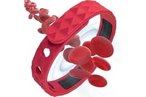 Nimedala Bracelet à ions négatifs infrarouges lointains, bracelet en silicone anti-statique pour homme et femme (rouge)