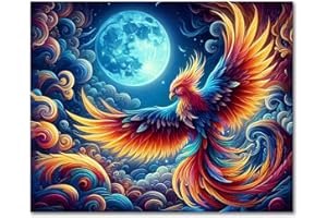 TISHIRON Phoenix DIY Paint by Numbers for Adults Animals Paint by Number Kits on Canvas with Brushes Moon Oil Hand Painting Art Crafts for Home 16"x20"(Frameless)