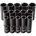 Arcan 1/2 Inch Drive Deep Impact Socket Set, Metric, 10mm - 24mm, Cr-V, 15-Piece (AS21215MD)