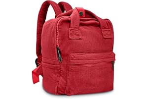 Boziee Klein Rucksack Damen Canvas/Cord Cityrucksack Rucksäcke Daypacks,Rucksackhandtaschen Kinderrucksäcke für Schule Travel Arbeit Damen Mädchen Teenager Unisex small size