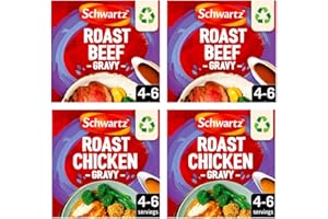 HAMPERLY GIFTS Gravy Mix Bundle Containing Schwartz Roast Beef Gravy 2pk 27g & Schwartz Roast Chicken Gravy 2pk 26g (4 Pack)