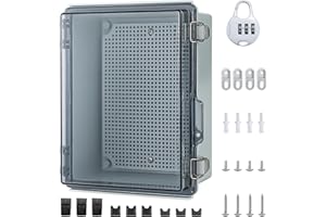 TECHEXTRA Scatola di giunzione impermeabile IP65, scatola di distribuzione a parete, presa di collegamento per cavi in ABS per la protezione di ciabatta, armadio di controllo trasparente esterno con accessori