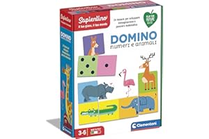 Clementoni Sapientino Domino Numeri e Animali, gioco educativo 4 anni con tessere illustrate, domino bambini, gioco per imparare a contare, Made in Italy, 16121