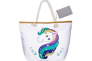 WolinTek Bolsa de Playa de PU Grande, Bolsa De Verano niña Mujer Bolsas de viaje Bolsos bandolera Bolsos de mano Bolsos mochila Bolsos totes Shopper Bolsa con Cremallera para Niñas