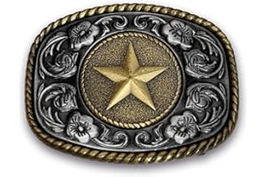almela - Fibbia per cintura stile cowboy - 4 cm - Texano - Fibbia per cintura intercambiabile