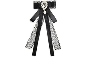 Hezhou Schleifenbrosche mit Strass Fliege mit Brosche Perle Bogen Brosche Vintage Band Broschen Damen Vintage Broschennadeln Strass Brosche Elegante Broschennadeln Bekleidungs Damenmode Kleiderclip