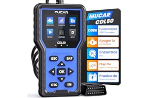 OBD2 Diagnosis, MUCAR CDL50 Diagnosis Coche Multimarca con Funcionalidad OBD2 Completa, OBD2 Diagnóstico Coche para Sistema del Motor, Maquina Diagnosis Coche de Apoyo OBDII/EOBD Protocolos