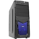 CiT Venom Mesh Gaming PC-Gehäuse mit schwarzem Inneren und blauem 12 cm LED Lüfter