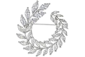 Mecool Broches de ramo Broches y alfileres con forma de flor Broches de síntesis brillante Broches de circonio cúbico