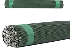 INTER FLOWERS GMBH 50 Stück Steckdraht Grün/Blau geglüht, 300mm lang - Basteldraht, Floristendraht, DIY Blumenstabdraht (1,2mm x 300mm, Grün)