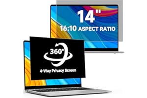 LUSA DESIGN 360° Filtre de Confidentialité 14 Pouces 16:10 - Protecteur d'écran Anti-Espion Anti-Lumière Bleue, Filtre Ecran Confidentialité Portable Compatible avec HP/Dell/Acer/Lenovo/ThinkPad/ASUS/Samsung