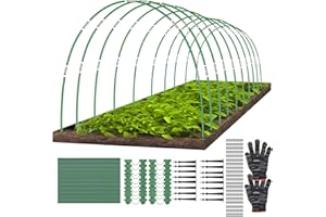 MEAOR Pflanztunnel Bögen,Tunnelbogen Für Hochbeet,Gewächshaus Reifen,Gewächshaus Bogen,Tunnel Gewächshaus,Folientunnel für Hochbeet, Gewächshaus Bogen 6mm mit Kunststoff umwickelt(30PCS)