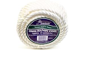 Everlasto Trade Handy Coils - White Polypropylene Poly Rope 6mm 8mm 10mm (10MM X 15M)