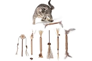 Dacitiery 6 Stück Katzenminze Sticks,Kaustäbchen für Katzen,Katzenspielzeug für die Zahnreinigung der Katze, Katzenminze-Sticks für den Innenbereich von Katzen,Kätzchen