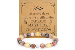 SERENEGLOW Cadeau Fete Des Grands Peres Grand Mère Maman Mamie Papa Parents Bracelet Pierre Naturelle Cadeau Fete Des Peres Fete Des Meres Marraine Sœur Tata Fille Collègues Couple Parrain Frère Tonton Fils