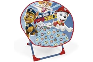 ARDITEX Silla Redonda Plegable Patrulla Canina, Silla Infantil de Luna, Ø 50 cm