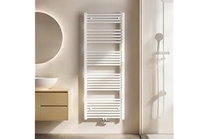 EMKE Badheizkörper Handtuchhalter 1600x600 mm, Handtuchheizkörper Mittelanschluss Handtuchwärmer Handtuchtrockner Heizkörper Bad Handtuchheizung Weiß 761W