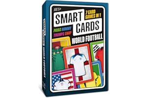 100 PICS SMART CARDS World Football, Gift, Stocking Filler, Travel Card Game, 50 cards, 7 games in 1, Pairs, Snap, Trumps, Rummy, Memory Quiz, Trivia, Age 5+, 1-8 Players,