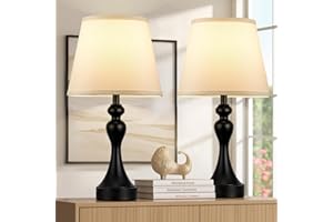 kakanuo Set di 2 Lampada da Comodino, Abat Jour da Comodino Touch Dimmerabile a 3 Vie con Porte USB-A+C, Paralume in Lino, Lampade da Tavolo per Camera da Letto Soggiorno Ufficio(2 Lampadine Incluse)