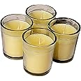 Pure Source India Votive Glass Scented Wax Candle Big Size Candles Combo Set for Home Decoration Aroma,50G, Pack of 4 (Scented - Vanilla)