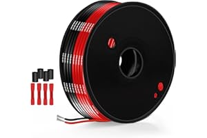 Cavo Elettrico Silicone 16AWG-THUN-CT 1,3mm² cavo elettrico [12m nero e 12m rosso], Fili elettrici in Rame Stagnato a Trefoli, Resistente alle Alte Temperature per Auto RC e Drone