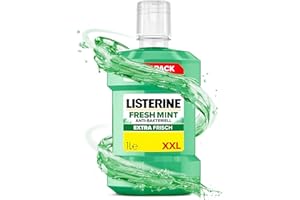 ‎LISTERINE LISTERINE Fresh Mint 1000 ml, antibakterielle Mundspülung mit ätherischen Ölen für einen frischen Atem, Mundwasser reduziert wirksam Zahnbelag und Mundgeruch