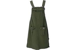 GURU SHOP Falda con peto para mujer, de algodón, falda, alternativa rojo tostado