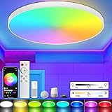 Taipow 30W Plafoniera Led Soffitto con Telecomando, Dimmerabile RGB Compatibile con Alexa Google Home, Lampada 2700-6500k per