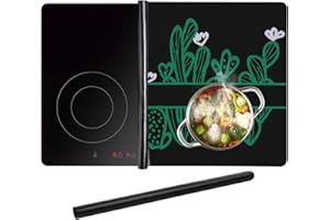 Vehoukli Tapis de protection pour plaque à induction - 61 x 53 cm - En silicone - Multifonctionnel - Antidérapant - Noir - Isolation thermique - Pour cuisinière à induction