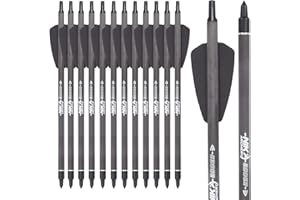 NIKA ARCHERY 7.5 inch Crossbow Bolts Carbon Arrows for COBRA SYSTEM R9 Bow Hunting, Pack of 12