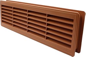 VENT SYSTEMS Rejilla de ventilación para puertas – Rejilla de ventilación – Cuarto de baño, gabinete, garaje a través de la cubierta de ventilación – Color: marrón - 46 x 13.5 cm (44 x 12 cm)