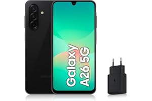 Samsung Galaxy A26 5G, Smartphone Android, 256 Go, Chargeur Secteur Rapide 25W Inclus, Smartphone déverrouillé, Noir, Version FR