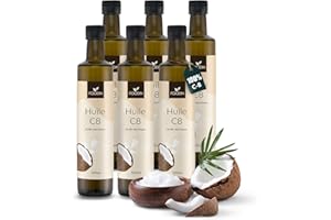 FOODIN Huile MCT C8 – 3000 ml (6 x 500 ml) – 100% C8 à base de Coco – Sans Goût – Pour Régime Cétogène – 3x Plus de Cétones