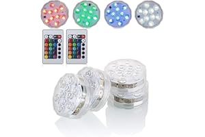 Afoosoo Multicolor Fernbedienung RGB LED-Unterwasserbeleuchtung,Wasserdichte Farbwechsel LED Magic Light für Vase Base,Floral, Aquarium,Teich,Hochzeit (4pieces-flower)